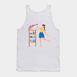 Hand Drawn "Woman In Cleaning" Tank Top